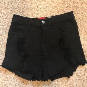 Akira black high waisted cheeky shorts